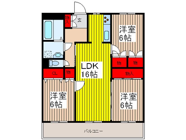 パームハイツⅡの物件間取画像